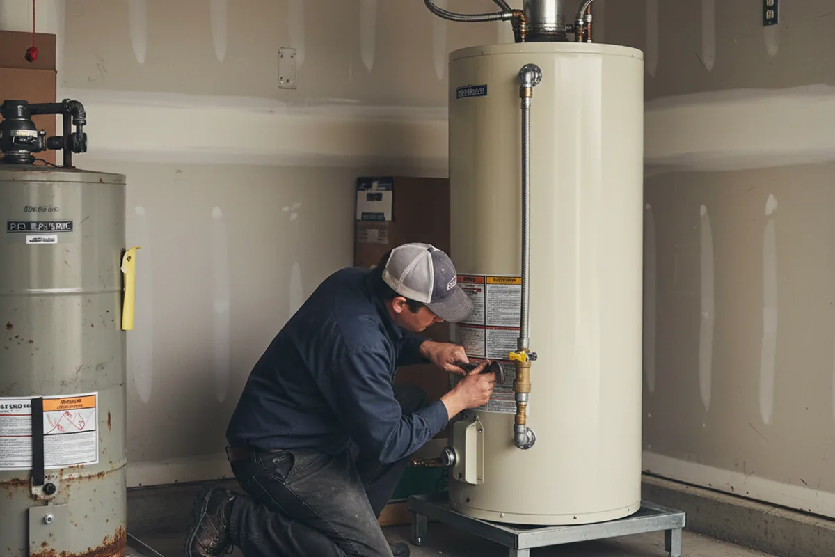 Water heater and shutoff valve replacement in Taylor